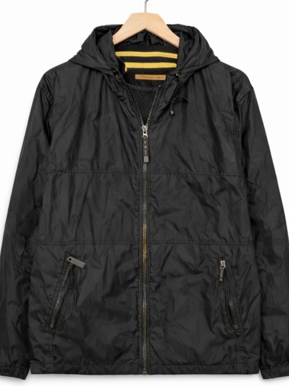 Etiqueta Negra Black Hooded Lightweight Jacket | Full Zip | Adjustable Hem